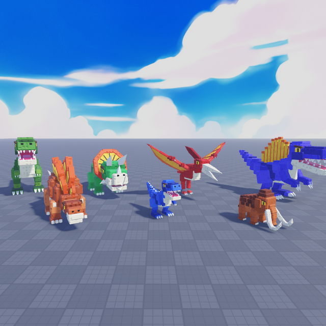 Jurassic Pack (Rigged + Animated)